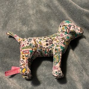 Pink Victoria's Secret Graffiti Mini Plush Dog